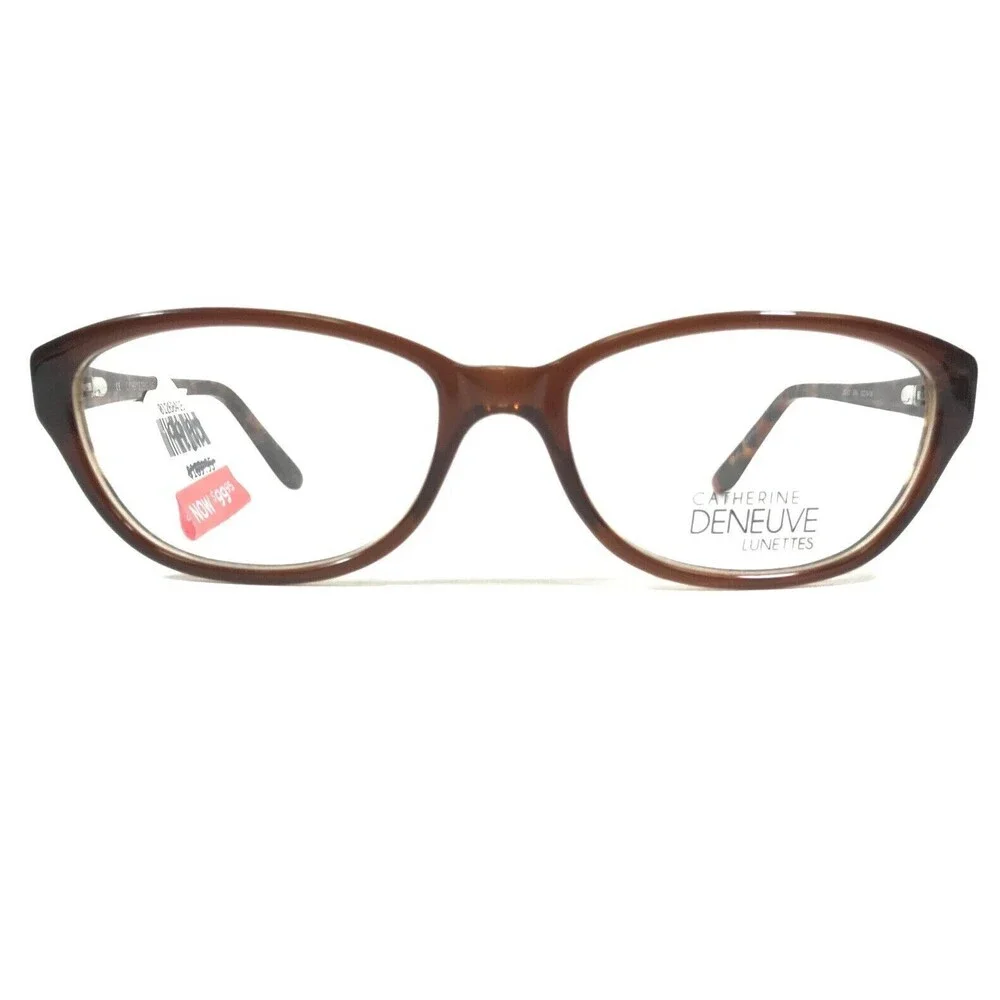 Catherine Deneuve CD-323 BRN Eyeglasses Frames Brown Round Full Rim 53-16-135